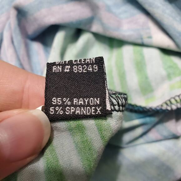 Lynn Ritchie Abstract Geometric Asymmetrical Mixed Media Sheer Tunic Top Size XL - Picture 6 of 7